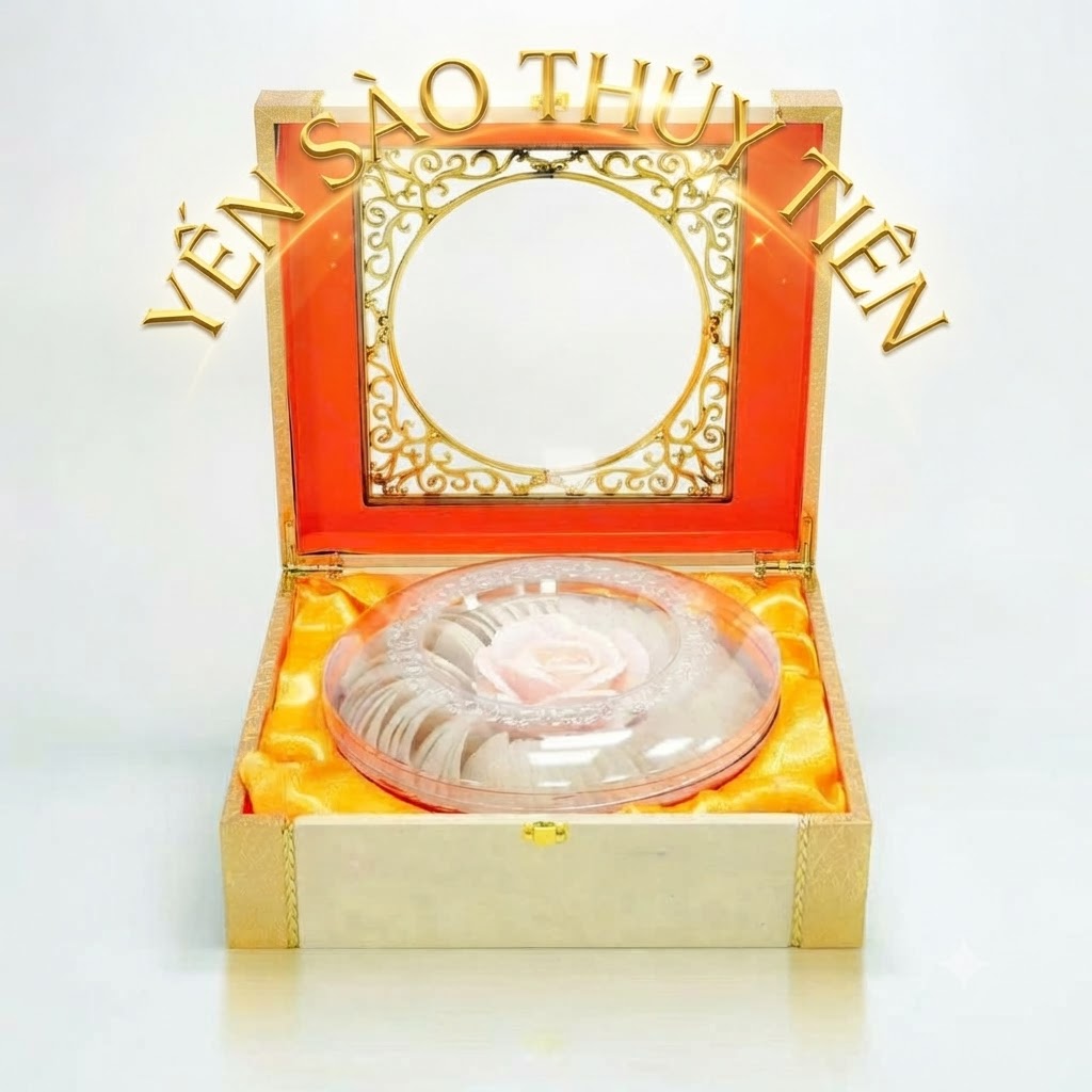 Refined Bird’s Nest Strands with Rose Decoration (Royal Gold Box)